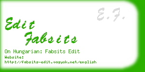 edit fabsits business card